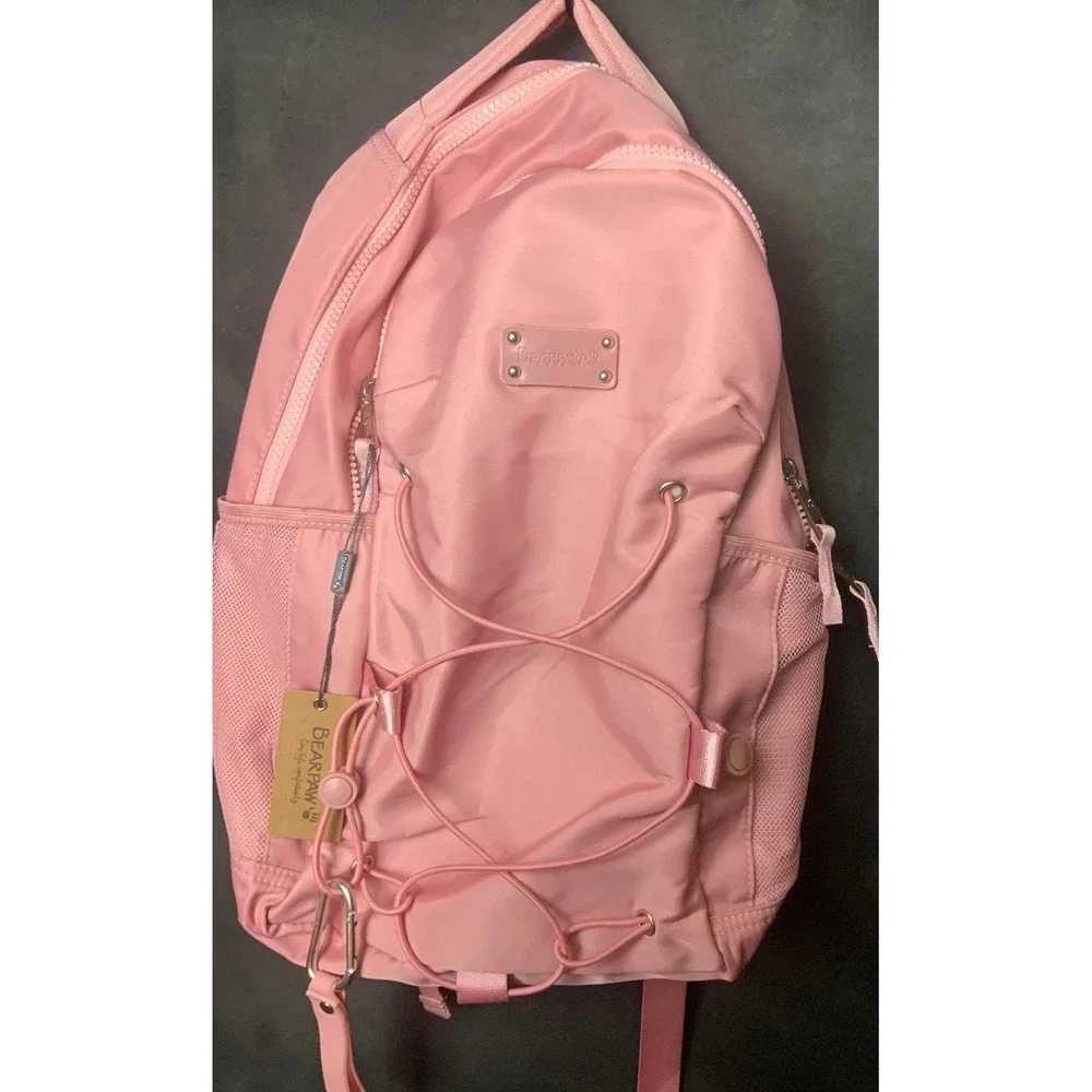 Bearpaw Pink Gorpcore Backpack Women's Medium School Travel Casual Tech Bag